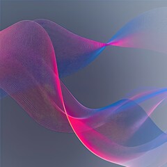 Poster - Blue-pink lines progressing on a gray background. AI generative.