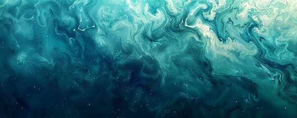 Abstract art teal blue green gradient paint background with liquid fluid grunge texture.