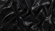 Beautiful background luxury cloth with drapery and wavy folds of black color creased smooth silk satin material texture. Abstract monochrome luxurious fabric background