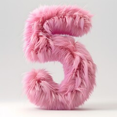 Wall Mural - Fluffy Pink letter 5