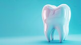 Fototapeta Przestrzenne - 3D tooth on a clean background ideal for dentists