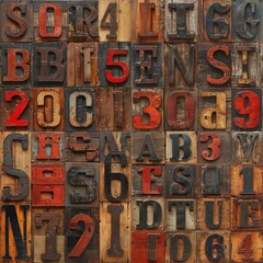 Poster - Retro wooden typeset letters for a printing press