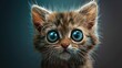 generative ai portrait of a very sad kitten with huge eyes