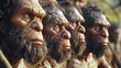 photo of group of strong caveman gang generative ai
