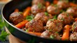Meatballs with lentils. Generative AI