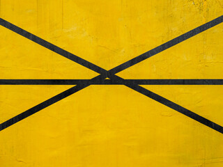 Wall Mural - yellow and black wall background with painted stripes