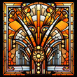 Art Deco Stained Glass Window Design

