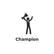 simple black champion person icon design