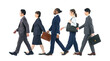 © metamorworks - 歩く多国籍のビジネスパーソンのグループ　手作業で精密に切り抜いた背景透過全身写真PNG（1人ずつのPNG画像も販売しております。作成者リンクから「PNG」で検索してください）
