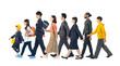 © metamorworks - 歩く様々な世代や国籍の人々　手作業で精密に切り抜いた背景透過全身写真PNG（1人ずつのPNG画像も販売しております。作成者リンクから「PNG」で検索してください）
