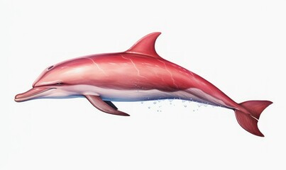 Wall Mural - Dolphin pink and white  isolated on white background