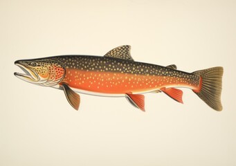 Wall Mural - Portrait of a beautiful rainbow trout on pink background.