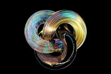 Poster - Abstract dynamic   colorful   shape. 3D illustration and rendering. Elegant line background.
