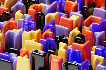 Fototapete - 3d rendering. colorful geometric pattern. minimalistic pattern of simple shapes. bright creative sym
