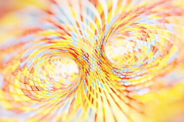 Poster - Three-dimensional rendering of a multi-colored tunnel with a pattern