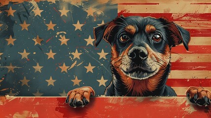 Wall Mural - Greeting Card and Banner Design for National K9 Day Background
