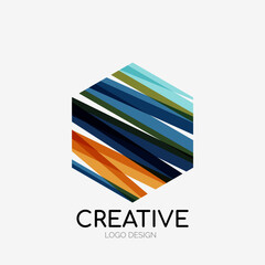 Poster - Modern abstract logo design. Geometric vector art. Clean overlapping lines and abstract shapes. Perfect for modern brand