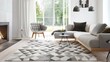 Stylish Living Room Decor with Minimalistic Geometric Rug