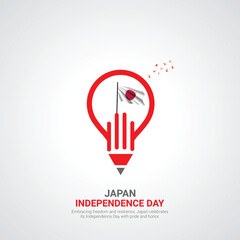 Wall Mural - japan independence day. japan independence day creative ads design Feb 11. vector, 3D illustration.