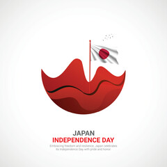 Wall Mural - japan independence day. japan independence day creative ads design Feb 11. vector, 3D illustration.