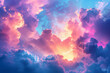 Dramatic colorful clouds sunset 