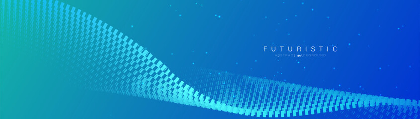 Fototapete - Abstract big data background with glowing wavy lines with technology connection concept. Modern minimal trendy shiny lines pattern. Vector illustration