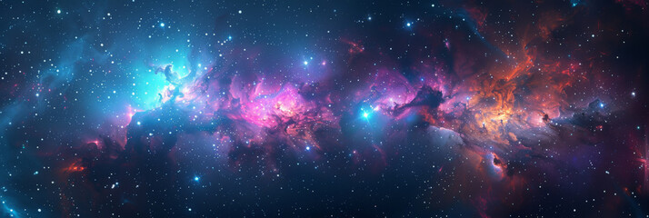 Wall Mural - background with space,clouds streak across the milky way, galaxy with stars on night starry sky pano