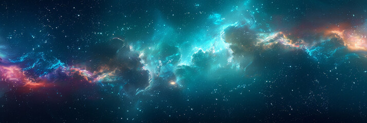 Wall Mural - background with space,clouds streak across the milky way, galaxy with stars on night starry sky pano