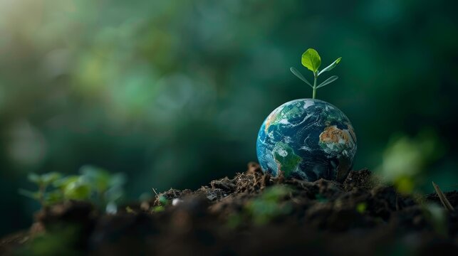 Earth Day poster background with copy space.