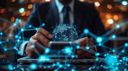 Poster - global business worldwide trade tech