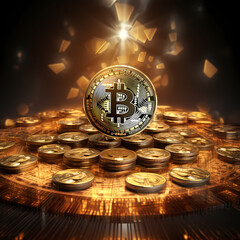 Poster - Abstract representation of virtual currency. 