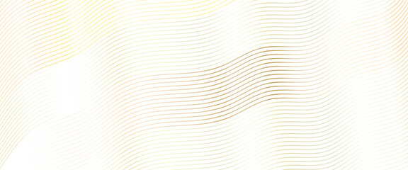 Poster - Vector abstract gold color curved waves with diagonal lines design.