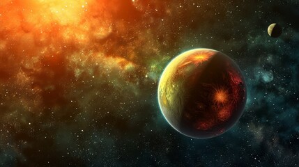 Wall Mural - Exoplanets In Deep Space