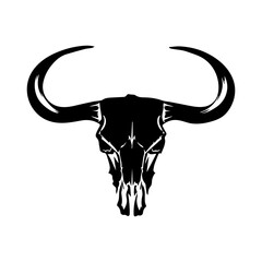 Wall Mural - Bull skull vector silhouette