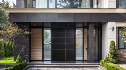 Luxurious and elegant exterior door design for a modern villa