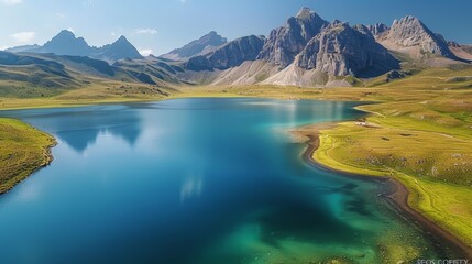 Wall Mural - Majestic mountains and serene lakes, revealed in stunning clarity