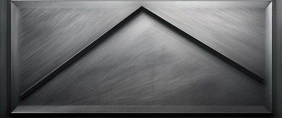 Poster - A sleek metal triangle on a dark backdrop. Generative AI.