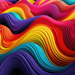 Sticker - A vibrant and modern abstract illustration featuring colorful waves, perfect for wallpapers and design projects. Generative AI.