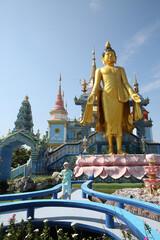 Wall Mural - Wat Santi Nikhon (Samakkhi Tham): Buddhist temple, Ko Kha District, Lampang, Thailand. Religious traditional national Thai architecture. Beautiful landmark, architectural monument, sight, sightseeing