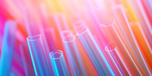 abstract background, A colorful display of tubes with different colors of light., Colorful straws background, A rainbow of plastic straws is shown in a photo., Generative AI