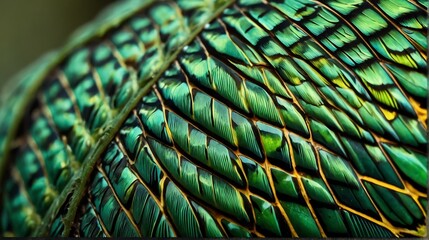 Wall Mural - Pattern of green butterly wings texture close up macro design details from Generative AI