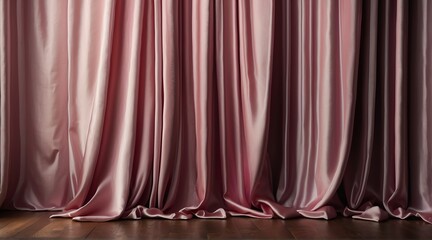 Wall Mural - Pink silk curtain drapes background from Generative AI