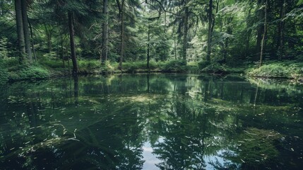 Aufkleber - Photo of pond and trees 