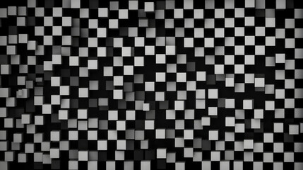 Wall Mural - A black and white checkered pattern with squares of different sizes