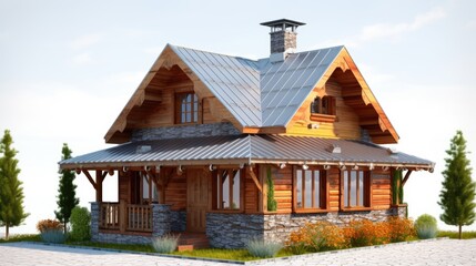 Poster - wooden house