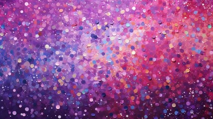 Sticker - A multicolored acrylic backdrop, sprinkled with purple sparkles, showcases contemporary creativity with its avant-garde texture and rich colors.