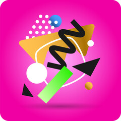 Poster - Modern geometric composition of various shapes. Illustration for design. Abstract background in the trend chart.