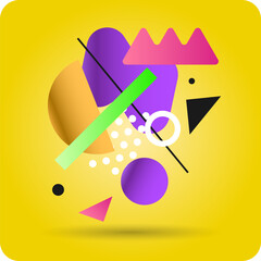 Poster - Modern geometric composition of various shapes. Illustration for design. Abstract background in the trend chart.