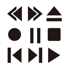 Poster - Arrow vector icon set. Illustration isolated for graphic and web design. resources graphic element design. Vector illustration with a media player button theme. technology