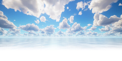 blue sky with sea waves with gradient effect design, isolated on white and transparent background, p